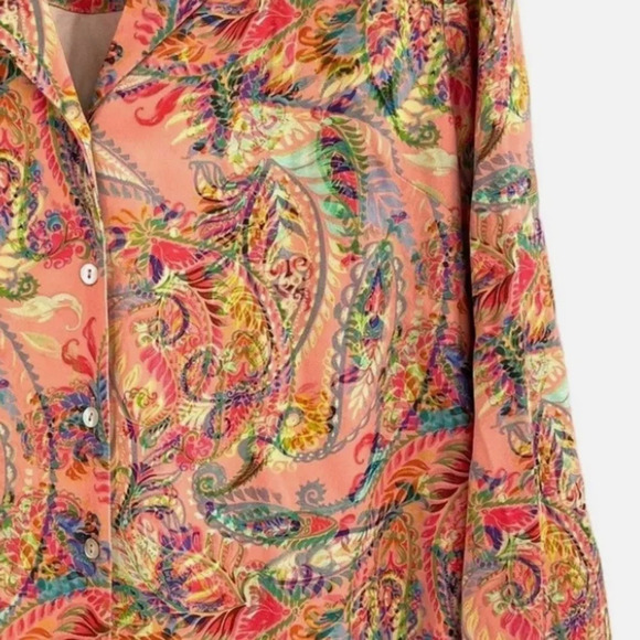 Soft Surroundings Laia Paisley Pattern Rayon Blouse Tunic Small - Picture 2 of 10